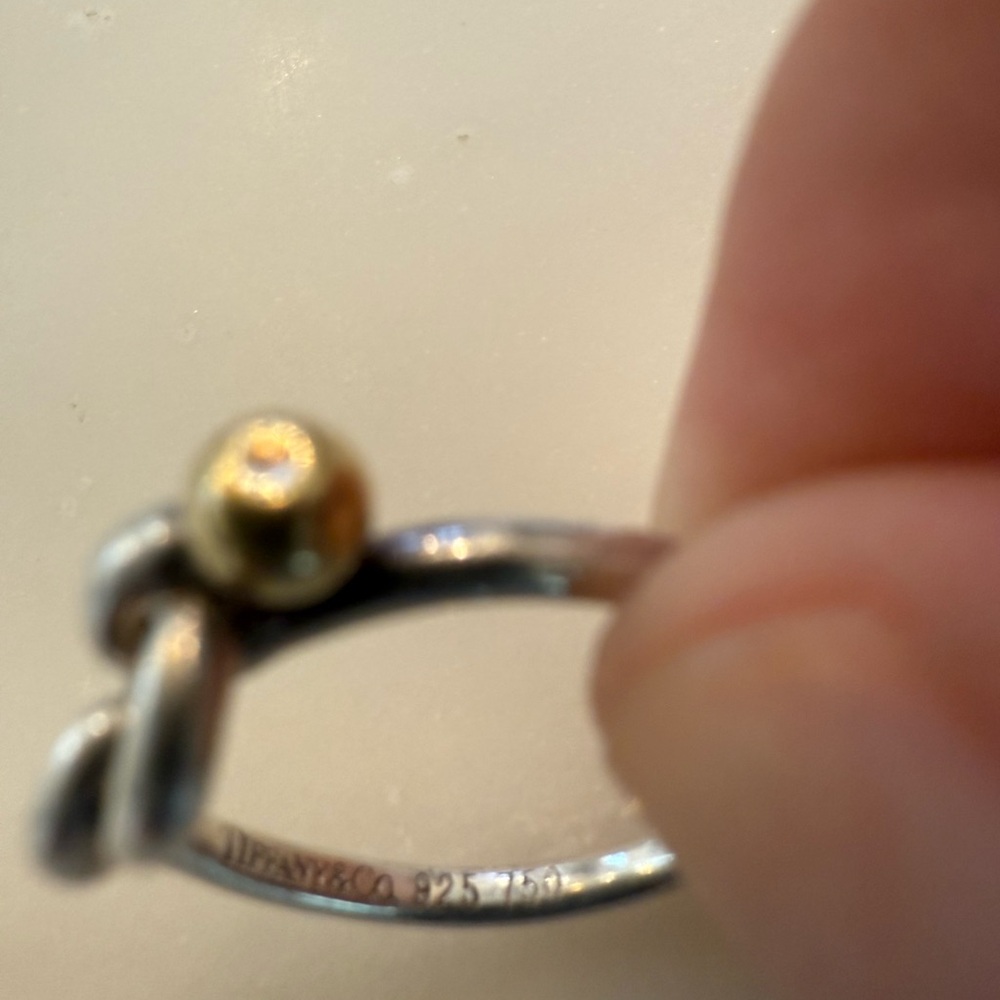 Tiffany & Co. Silver and Gold Knot Ring - Picture 3 of 4